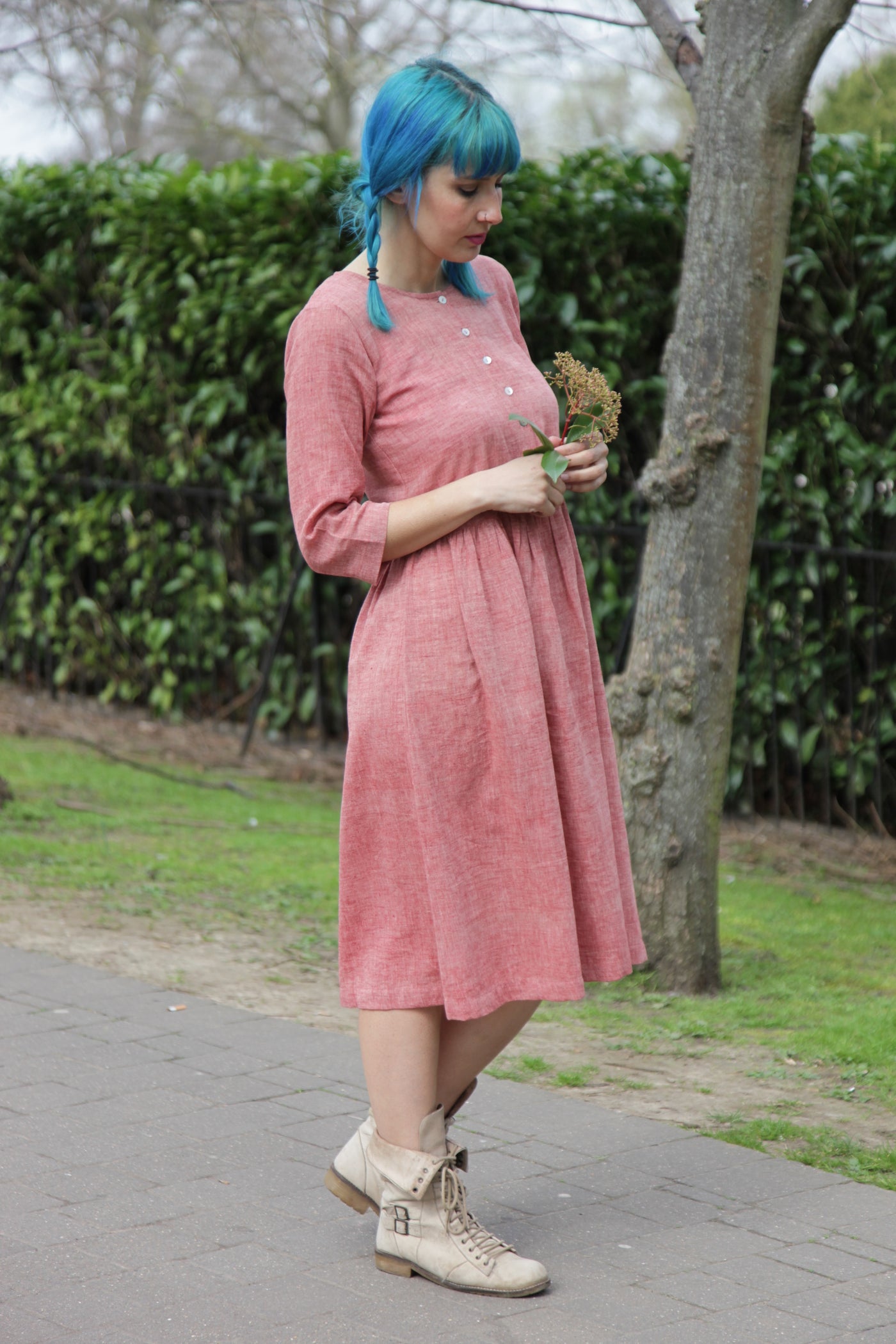 red chambray dress YOURS Curve Red Sleeveless Button Through Chambray Dress